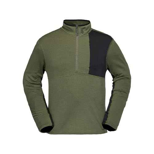 Volcom mens Gridlock 1/4 Zip Mock Neck Snowboard Base Layer Fleece Sweatshirt