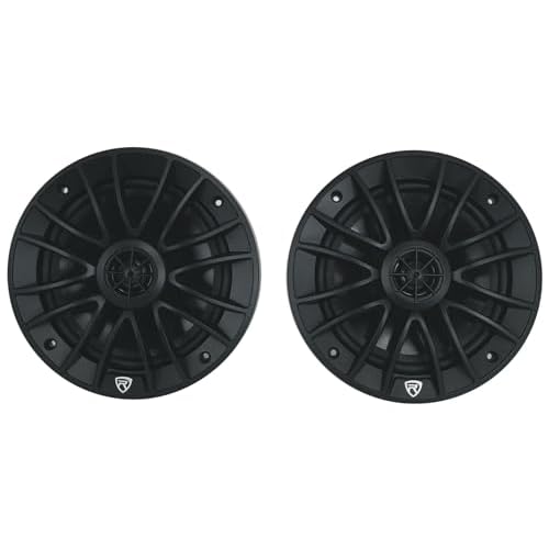 Rockville Pair RM-PREMIUM-65 Black 6.5" Marine Boat Speakers, 600W Peak/150W RMS, 4-Ohm, Crisp Audio, Waterproof Design, High-Power Handling for Boats and Outdoor Vehicles