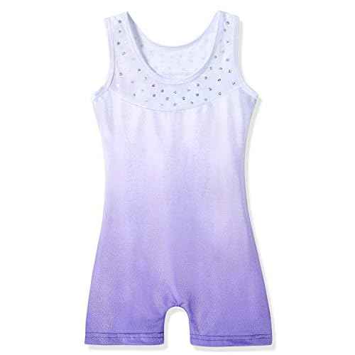 HOZIY Leotards for Girls Gymnastics Kids Children Biketard Snowflake Ribbon Blue Purple Hot Pink Sparkle
