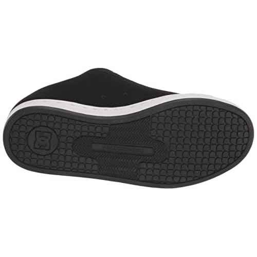 DC Women's Court Graffik Casual Low Top Skate Shoe, Black/White Stencil, 9.5