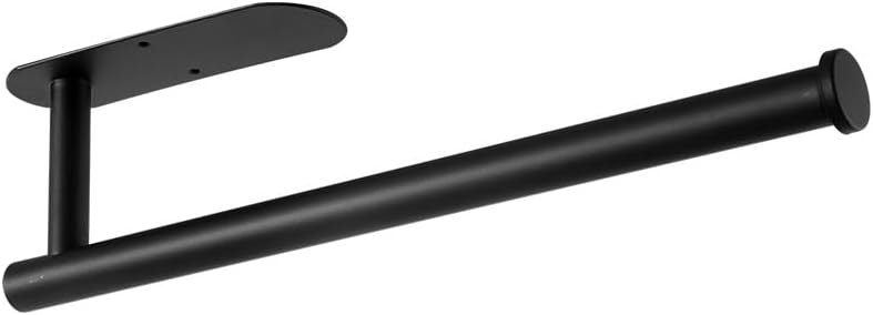 Stainless Steel Paper Towel Holder by [Brand Name] - Self-Adhesive or Drilling | Black Finish for Kitchen & Bathroom