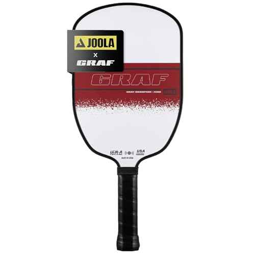 JOOLA Agassi GRAF Champion 12mm Pickleball Paddle - Sandblasted Pickleball Racket Increases Spin & Control - Agassi Shape with Extended Sweet Spot - UPA-A Certified - USAP Approved - NFC Chip Enabled