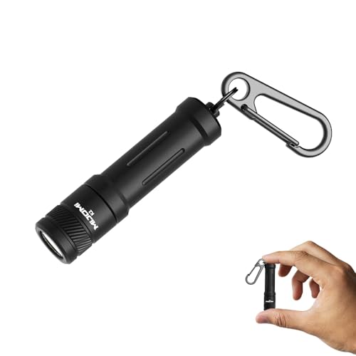 EDC Keychain Flashlight,100 High Lumen K2 Mini LED Light with AAA Battery, IPX7 Waterpoof Portable Small Light for Night Emergency etc.(Black)