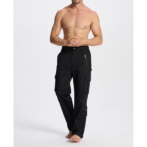 Susclude Camo Pants for Men Stretch Tactical Cargo Pants Elastic Rip Stop Military Army Work Pants with 7 Pockets