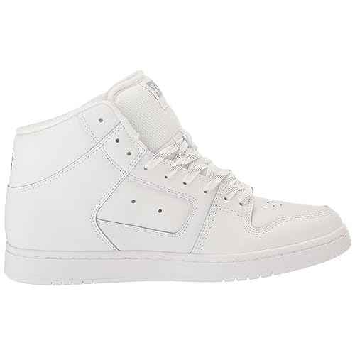 DC Women's Manteca 4 High Top Skate Shoe, White/Silver, 8