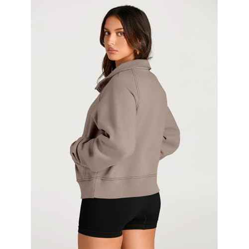 AUTOMET Womens Sweatshirts Half Zip Cropped Pullover Fleece Quarter Zipper Hoodies 2025 Fall Fashion Outfits Clothes