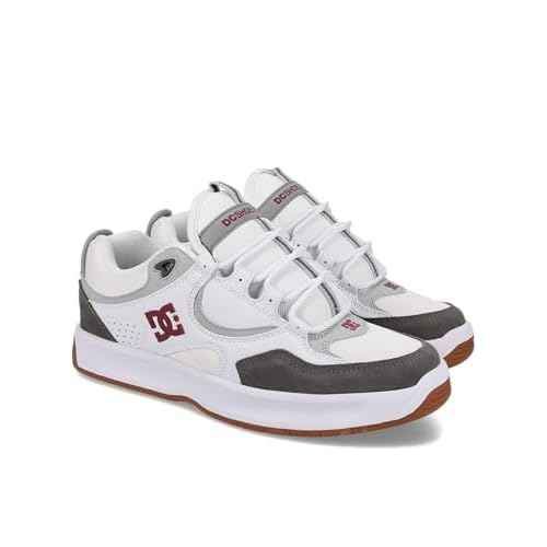 DC Men's Kalynx Zero Skate Shoe, White/RED/Grey, 8