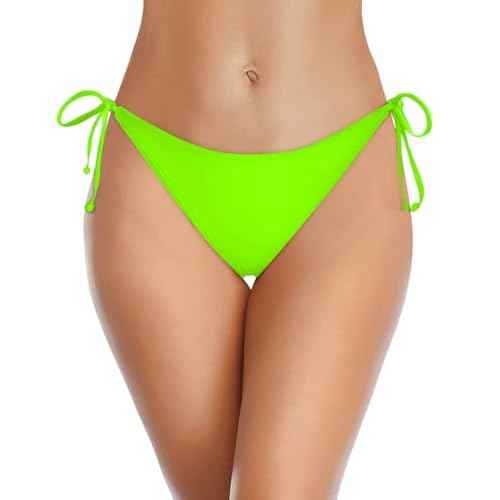 Holipick Bikini Bottoms for Women String Bathing Suit Bottom with Moderate Coverage Low Waist Swim Bottom