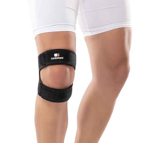Dual Knee Strap Patella Brace for Knee Pain Relief, Runner¡¯s Knee, Jumper¡¯s Knee, Gym Exercise, Patellar Tendonitis, Osgood-Schlatter (Black, L/XL)