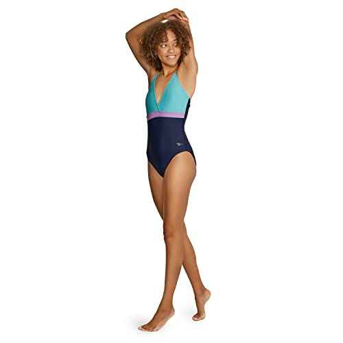 Speedo Women's Swimsuit One Piece Adjustable Crossback Contemporary Cut