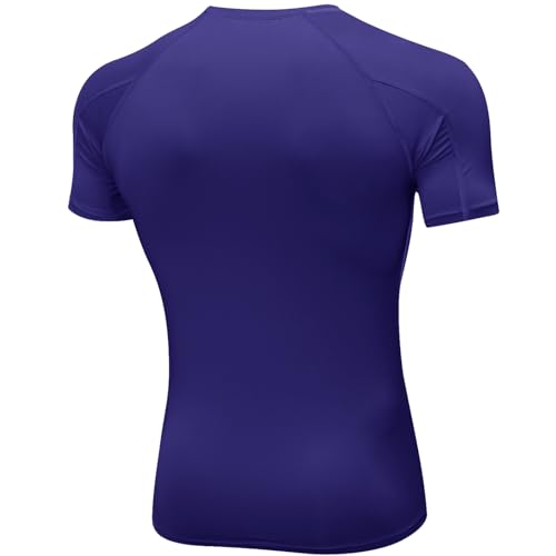 SPVISE Men's Compression Shirts Short Sleeve Workout Gym T-Shirt Running Tops Cool Dry Sports Base Layer Athletic Undershirts