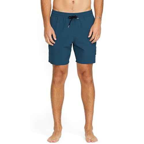 Volcom Men's Truly Liberators 17" Boardshort Swim Trunks, Deep Blue, Large