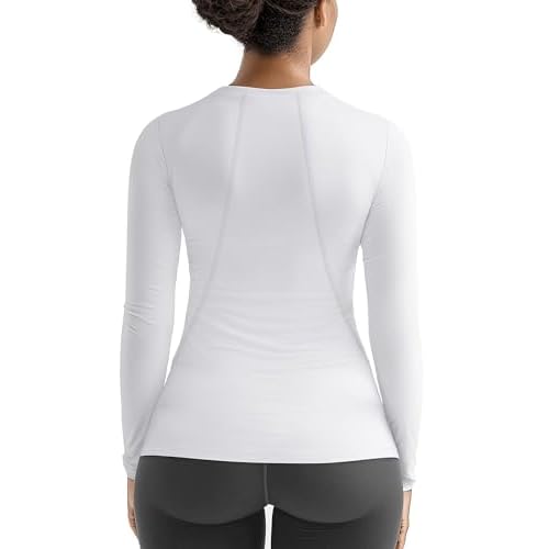 Zengjo Womens Thermal Tops Lightweight Long Sleeve Running Workout Shirts Cold Weather Athletic Baselayer Soft Fitted Warm