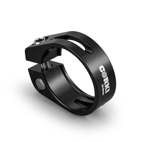 Corki Cycles Bike Seatpost Clamp 34.9mm Bike Seat Post Collar Aluminium Alloy Black