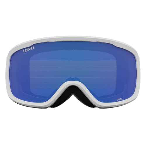 Giro Women's and Youth Moxie Ski and Snowboard Goggles - White/Grey Chute Strap with Grey Cobalt/Yellow Lenses