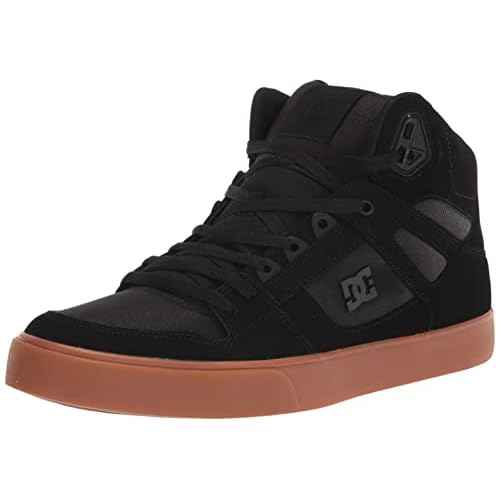 DC mens Pure High-top Wc Skate Shoe, Black/Gum, 10.5 US