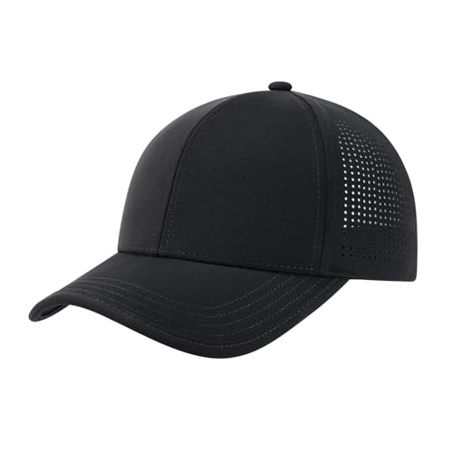 BOTVELA Men Structured Baseball Cap Side Laser Cut Vented Performance Hat for Outdoor Activities