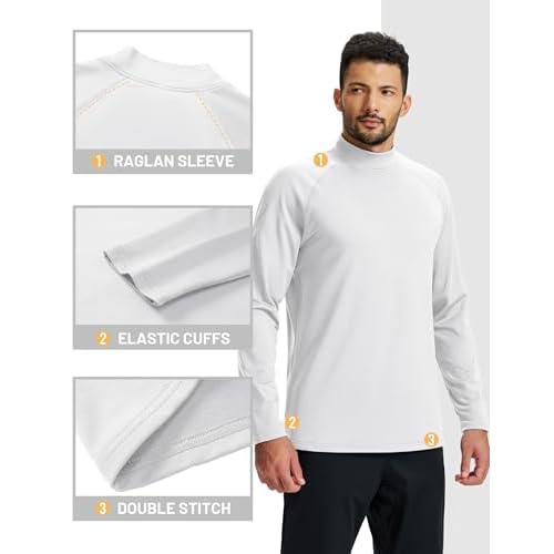 TACVASEN Mens Thermal Fleece Shirt Mock Turtle Neck Base Layer Long Sleeve Athletic Warm Undershirt Winter Running Tops