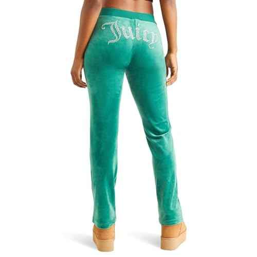 Juicy Couture Womens Rib Waist Velour Pants with Drawcord