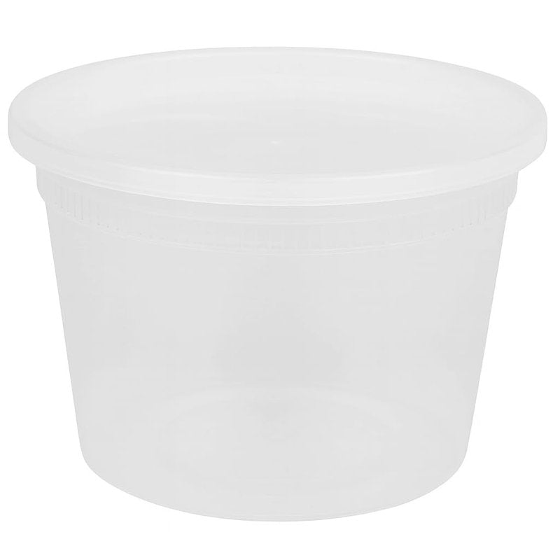 ProTakeOut 16oz [20 set] Heavy Duty Plastic Deli Container | BPA-Free Food Storage with Airtight Leak‑Proof Lids | Microwave, Freezer & Dishwasher Safe – Stackable, Bulk Reusable Soup & Meal Prep Tub