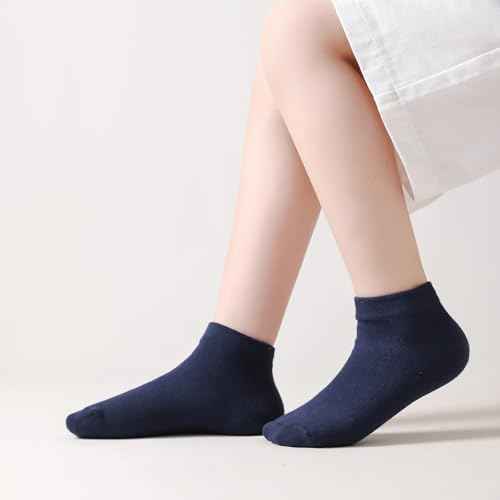 EPEIUS Kids' Low Cut Ankle Socks Cotton Seamless Toe Sport Athletic Socks for Boys Girls White Black Navy 4/8 Pack