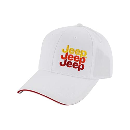 Jeep Echos Gradient Logo Hat ? Stylish 6-Panel Twill Cap, Adjustable Fit, Grille Loop Tag, Sunrise & Greys Color Options