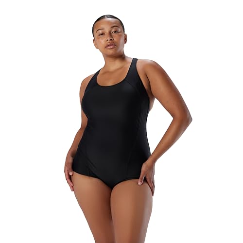 speedo Women's Swimsuit One Piece PowerFlex Princess Seam Ultraback Conservative Cut