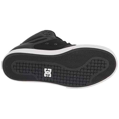 DC Men's Pure High Top Wc Skate Shoes Casual Sneakers, Black/Black/White, 7