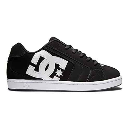 DC Men's Net Skate Casual Shoe, Black/Black/White, 12.5