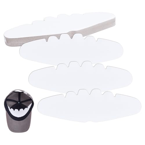 FINGERINSPIRE 50 Pcs Baseball Caps Inserts Shapers 3.7x11.2inch White Baseball Caps Inserts Universal Cap Inner Liner Cardboard Hat Support Brim Holder for Fitted Ball Sports Cap Insert