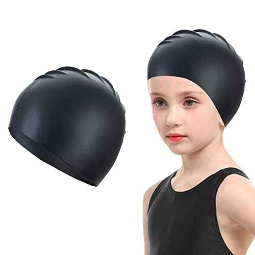 Doovid Kids Swim Caps Waterproof Swimming Cap Toddler Boys Girls Bathing Caps Long and Short Hair Silicone Swim Cap