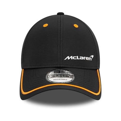 New Era Men's 940 Mclaren Automotive Contrast Piping 9Forty Baseball Cap Black, BLACK, osz