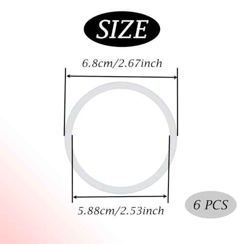 6 Pcs Replacement Gasket for Owala FreeSip 24oz 32oz, Silicone Sealing O Ring for Water Bottle Lid Compatible with Owala 19/24/32/40oz Leak Proof Silicone Seal Bottle Cap Stopper Part(Clear)