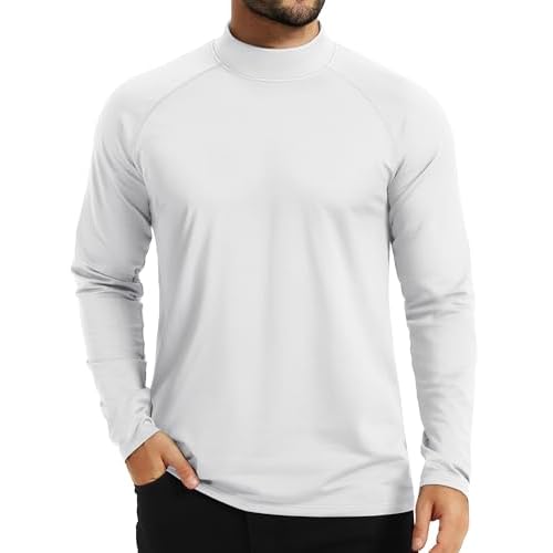 TACVASEN Mens Thermal Fleece Shirt Mock Turtle Neck Base Layer Long Sleeve Athletic Warm Undershirt Winter Running Tops