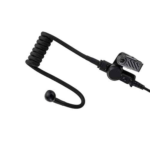 Acoustic Coil Tube Replacement Braided Nylon for Radio Earpiece Black