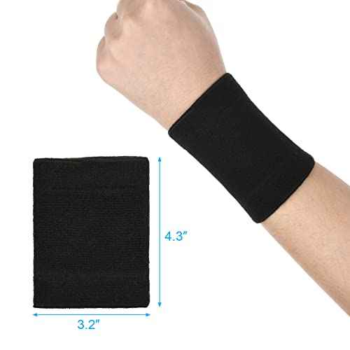 Cosmos 1 Pair Compression Wrist Sleeve Nylon Brace Wraps Supports Elastic Wristbands for Wrist Protect Pain Relief in Typing Running Basketball Volleyball Golf Playing (Black)