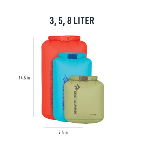 Sea to Summit Ultra-Sil Dry Bag Set, Ultralight Waterproof Stuff Sack (3L, 5L, and 8L)