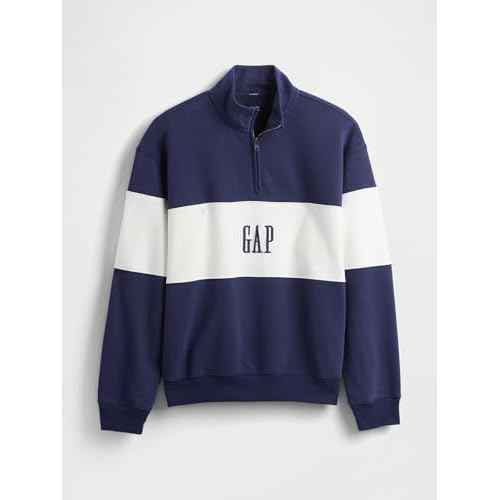GAP Men's Logo Half Zip Drawstring Fleece