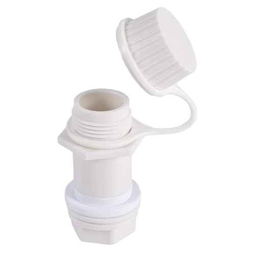 BOXOB Cooler Drain Plug Kit for Igloo, Threaded Drain Plug with Plastic Tethered Cap for Cooler Replacement Parts and Accessories Anti-Leak Compatible with Igloo 50-165 Qt(White)