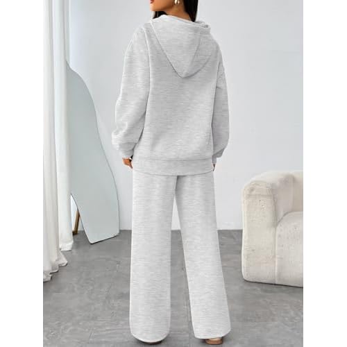 Trendy Queen Womens 2 Piece Outfits Lounge Fall Fashion Sets Oversized Sweatshirts Wide Leg Pants Sweatsuits Winter Clothes