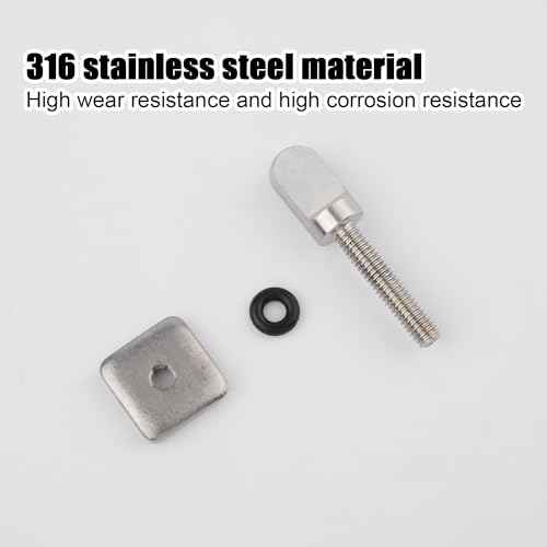 316 Stainless Steel Fin Screws, No Tool Surfboard Fin Screws with O Rings Paddle Board Fin Replacement for SUP Paddleboard Longboard Surfing Accessories