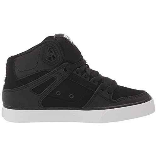 DC Men's Pure High Top Wc Skate Shoes Casual Sneakers, Black/Black/White, 7