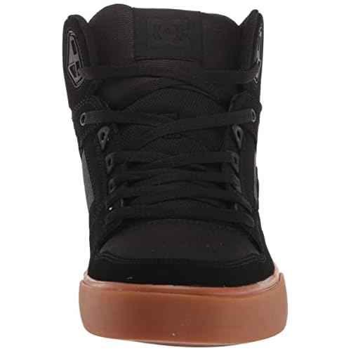 DC mens Pure High-top Wc Skate Shoe, Black/Gum, 10.5 US