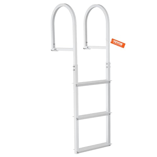 VEVOR Removable Dock Ladder 3/4/5 Steps, 350/500lbs Load Capacity, Aluminum Swim Ladders, Pontoon Boat Ladder with Nonslip Design for Lake, Marine Boarding, Pool