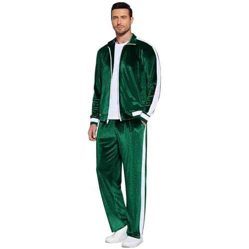 COOFANDY Mens Tracksuit 2 Piece Set Velour Sweatsuit Jogging Suits Full Zip Jacket Pants Outfits
