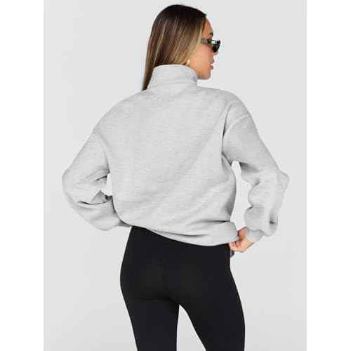 Trendy Queen Womens Oversized Sweatshirts Fall Sweaters Fashion Hoodies Half Zip Pullover Long Sleeve Shirts Clothes