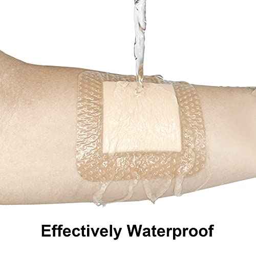Carbou Silicone Foam Dressing with Adhesive Gentle Border,3"x3" Waterproof Wound Dressing,High Absorbency Wound Bandage,Silicone Foam Pad for Wound Care 5 Pack