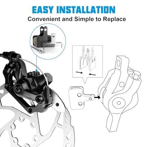 Bike Brake Pads, 4 Pairs Resin Semi-Metallic Bicycle Brake Pads, Brake Pad Fits for TRP Tektro Shimano Deore Br-M575 M515 T615 T675 M505 M416 M495 M395 M486, Disc Brake Pads for Mountain Bike