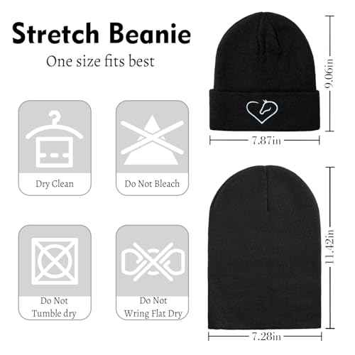 Horse Beanie Horse Gifts Embroidered Knit Hats Black Beanies for Horse Lovers Women Men