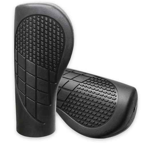 Bike Grips 2PCS 90mm Length Bike Handlebar Grips Short Mini Bicycle Handlebar Grips Two-Color Rubber Ergonomic Design
